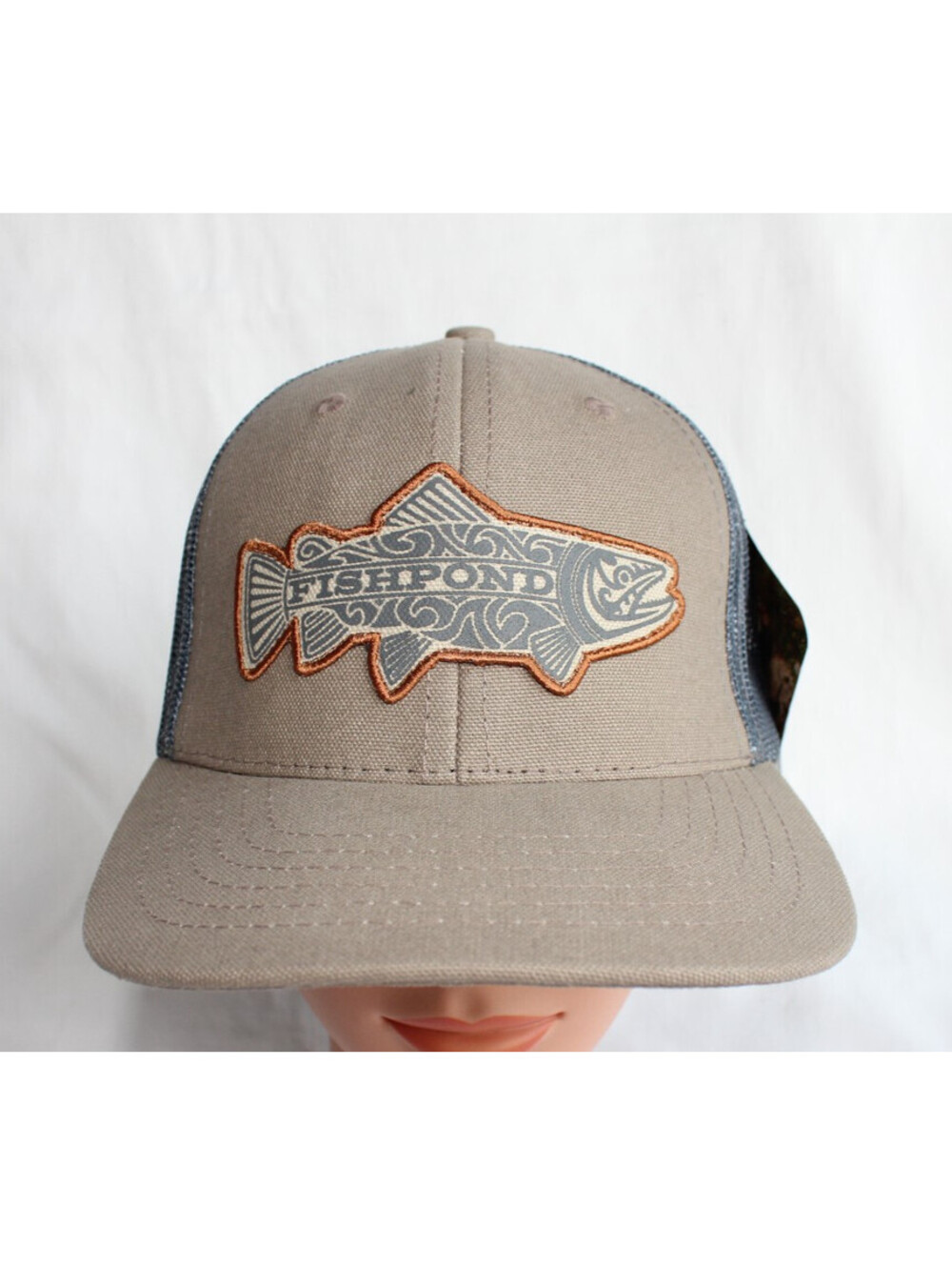 Fishpond Maori Trout Hat Trucker Cap Sandstone/Slate Adjustable One Size NWT